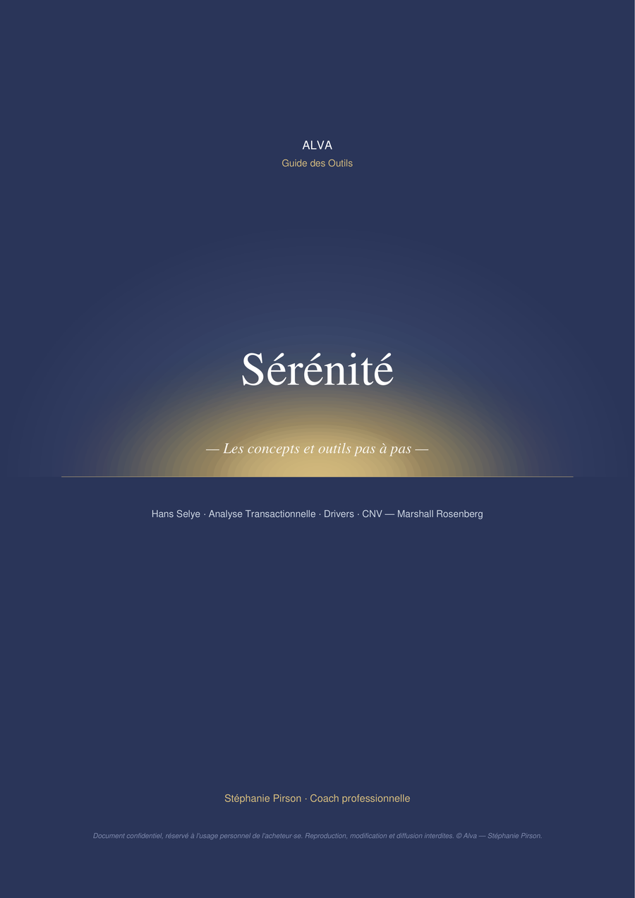 Couverture du Guide des Outils — Sérénité, bonus offert avec la version Premium du carnet